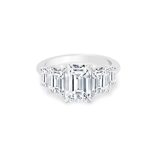 Emerald Cut with Double Emerald Cut Side Stones  Lindsey Leigh Jewelry.
