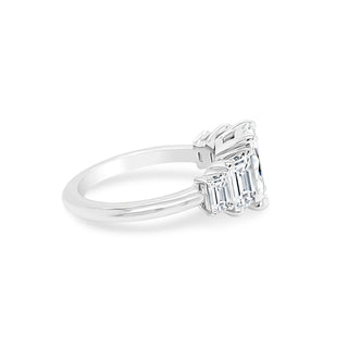 Emerald Cut with Double Emerald Cut Side Stones  Lindsey Leigh Jewelry.
