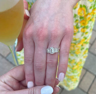 Emerald Cut with Double Emerald Cut Side Stones  Lindsey Leigh Jewelry.
