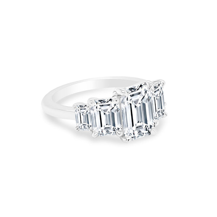 Five Diamond Emerald Ring - Lindsey Leigh Jewelry