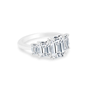 Emerald Cut with Double Emerald Cut Side Stones  Lindsey Leigh Jewelry.
