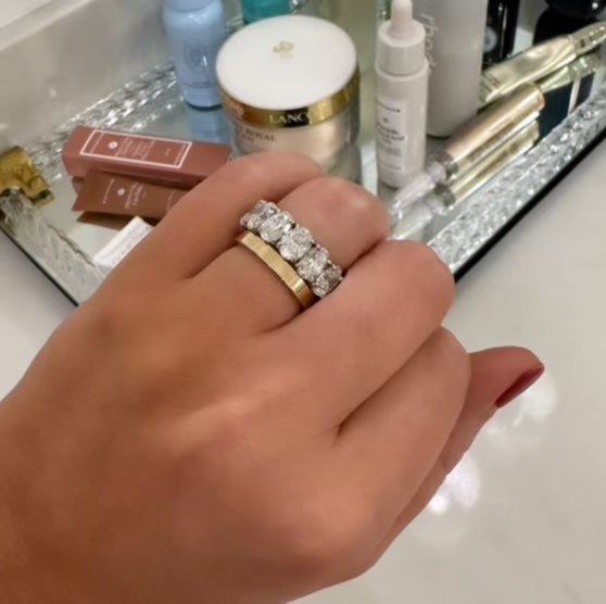Flat Court Hammered Ethical Gold Wedding Ring, Wide - Lebrusan Studio