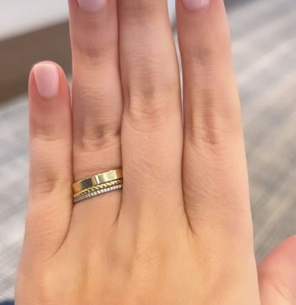 Flat Gold Spacer Band - Lindsey Leigh Jewelry