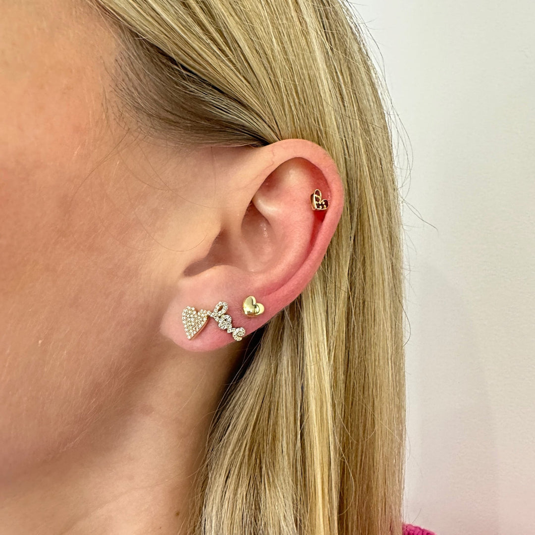 Folded Diamond Heart Earrings - Lindsey Leigh Jewelry