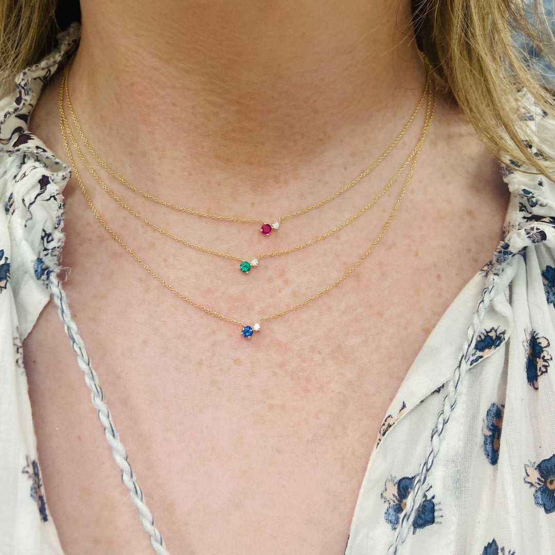 Gemstone and Duo Necklace Leigh Diamond Jewelry – Lindsey