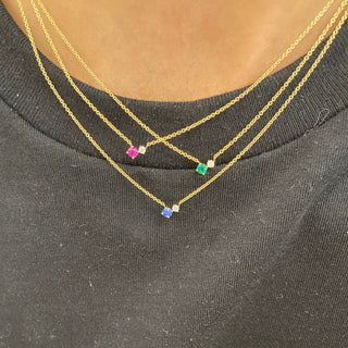 Gemstone and Diamond Duo Necklace  Lindsey Leigh Jewelry.
