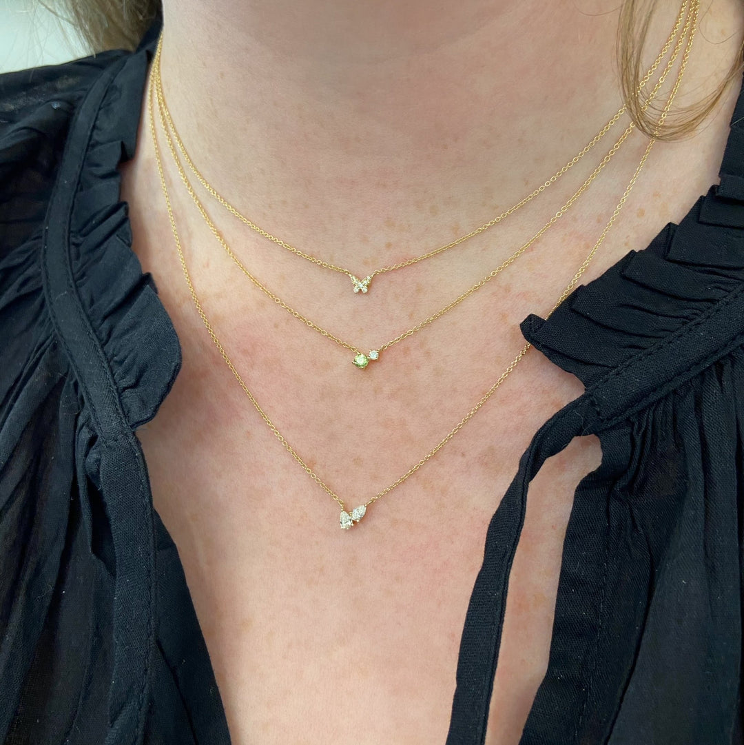 Gemstone and Diamond Duo Necklace – Lindsey Leigh Jewelry