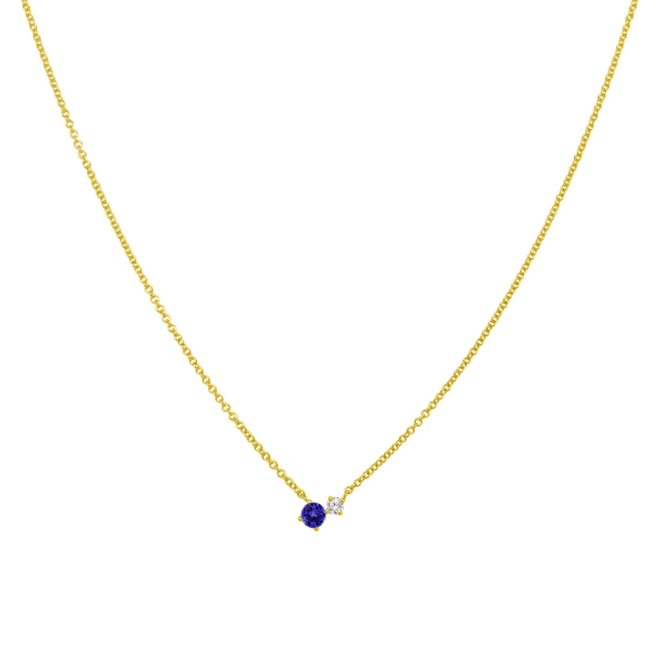 Gemstone and Diamond Duo Necklace - Lindsey Leigh Jewelry