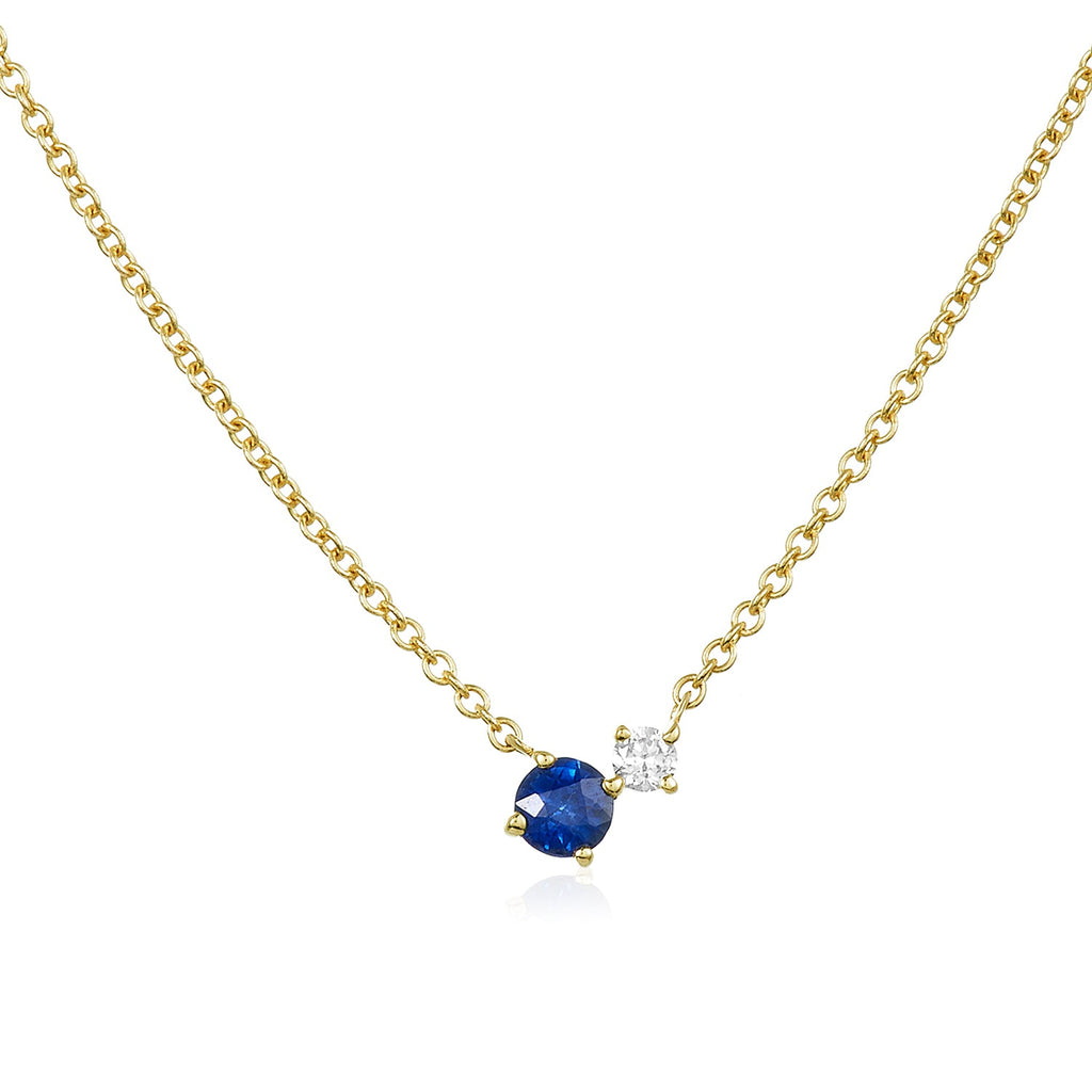 Gold necklace deals sapphire