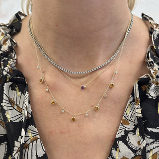Gemstone and Diamond Duo Necklace  Lindsey Leigh Jewelry.
