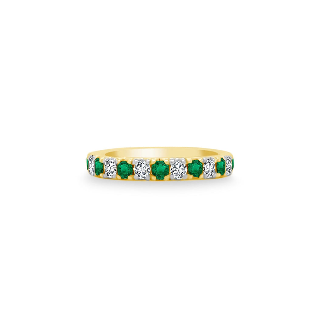 Gemstone and Diamond Halfway Band - Lindsey Leigh Jewelry