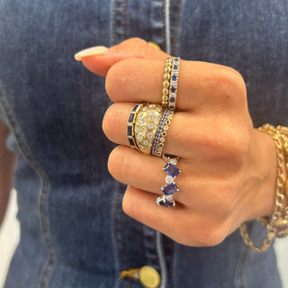 Gemstone and Diamond Halfway Band  Lindsey Leigh Jewelry.
