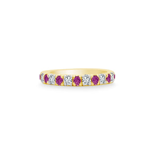 Gemstone and Diamond Halfway Band  Lindsey Leigh Jewelry.
