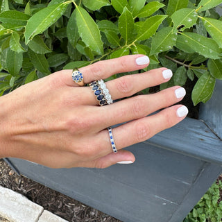 Gemstone and Diamond Halfway Band  Lindsey Leigh Jewelry.
