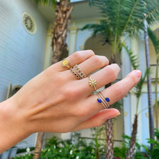 Gemstone Bezel Band  Lindsey Leigh Jewelry.
