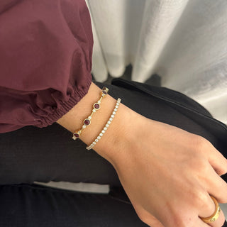Gemstone Bezel Bar Bracelet  Lindsey Leigh Jewelry.
