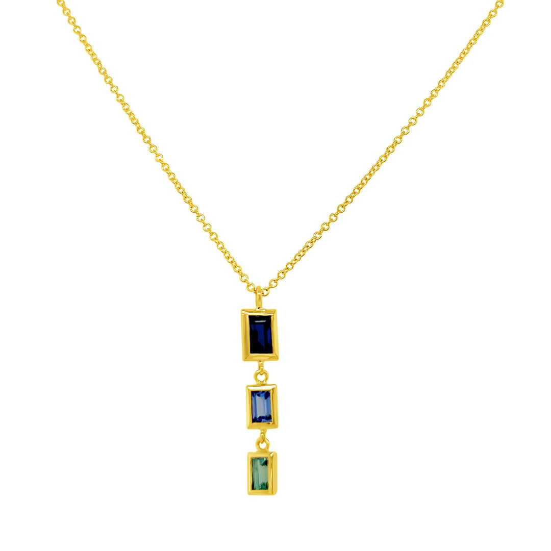 Gemstone Bezel Drop Necklace - Lindsey Leigh Jewelry