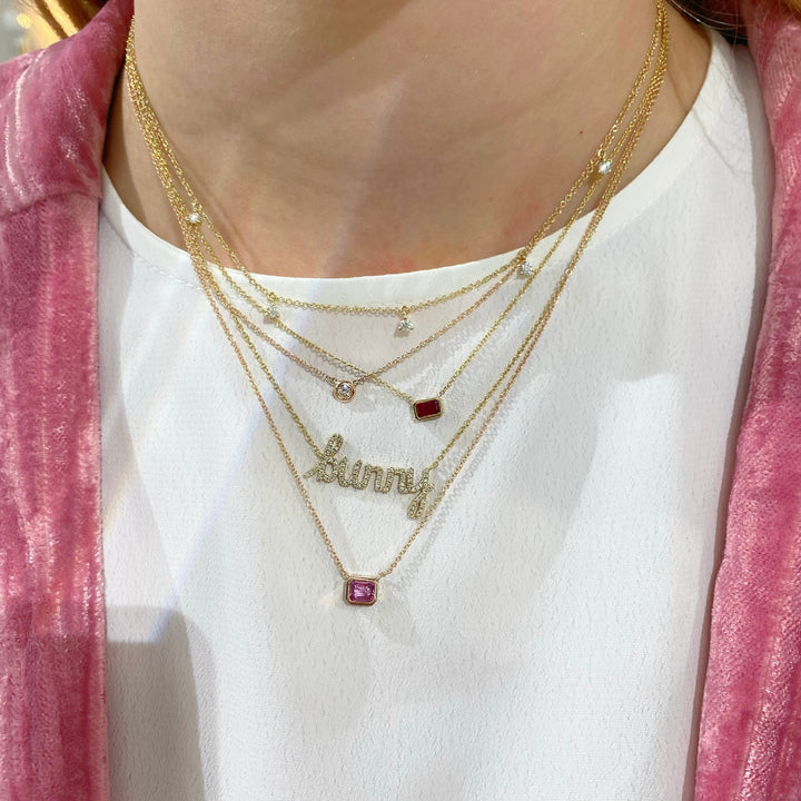Gemstone Bezel Necklace - Lindsey Leigh Jewelry