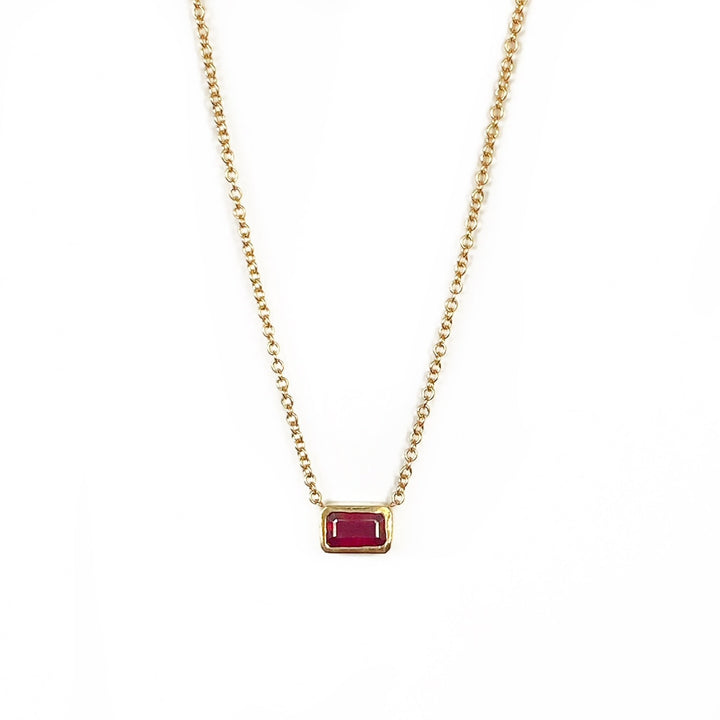 Gemstone Bezel Necklace - Lindsey Leigh Jewelry