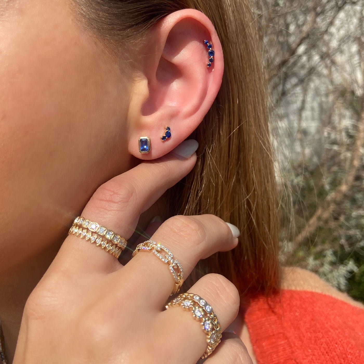 Gemstone Bezel Studs - Lindsey Leigh Jewelry