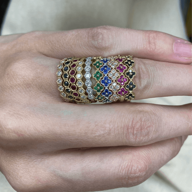 Gemstone Clover Band  Lindsey Leigh Jewelry.