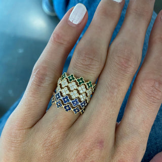 Gemstone Clover Band  Lindsey Leigh Jewelry.
