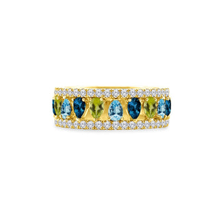 Gemstone & Diamond Cage Band  Lindsey Leigh Jewelry.
