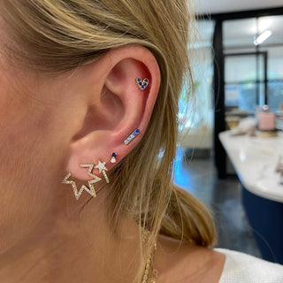 Gemstone & Diamond Duo Stud  Lindsey Leigh Jewelry.
