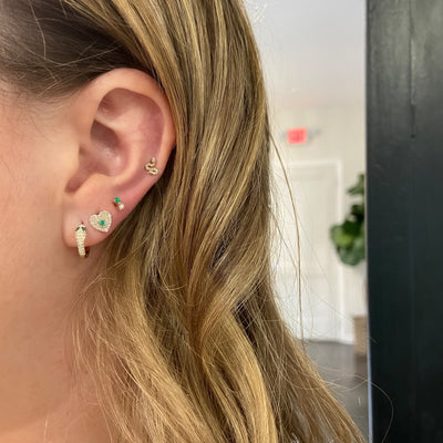 Gemstone & Diamond Duo Stud - Lindsey Leigh Jewelry