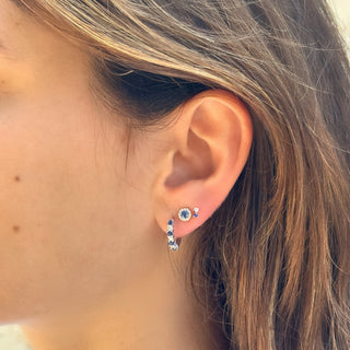 Gemstone & Diamond Duo Stud  Lindsey Leigh Jewelry.
