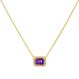 Gemstone & Diamond Halo Necklace  Lindsey Leigh Jewelry.
