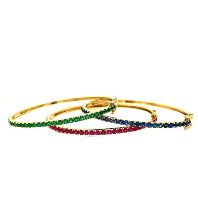 Gemstone Hinge Bangle - Lindsey Leigh Jewelry