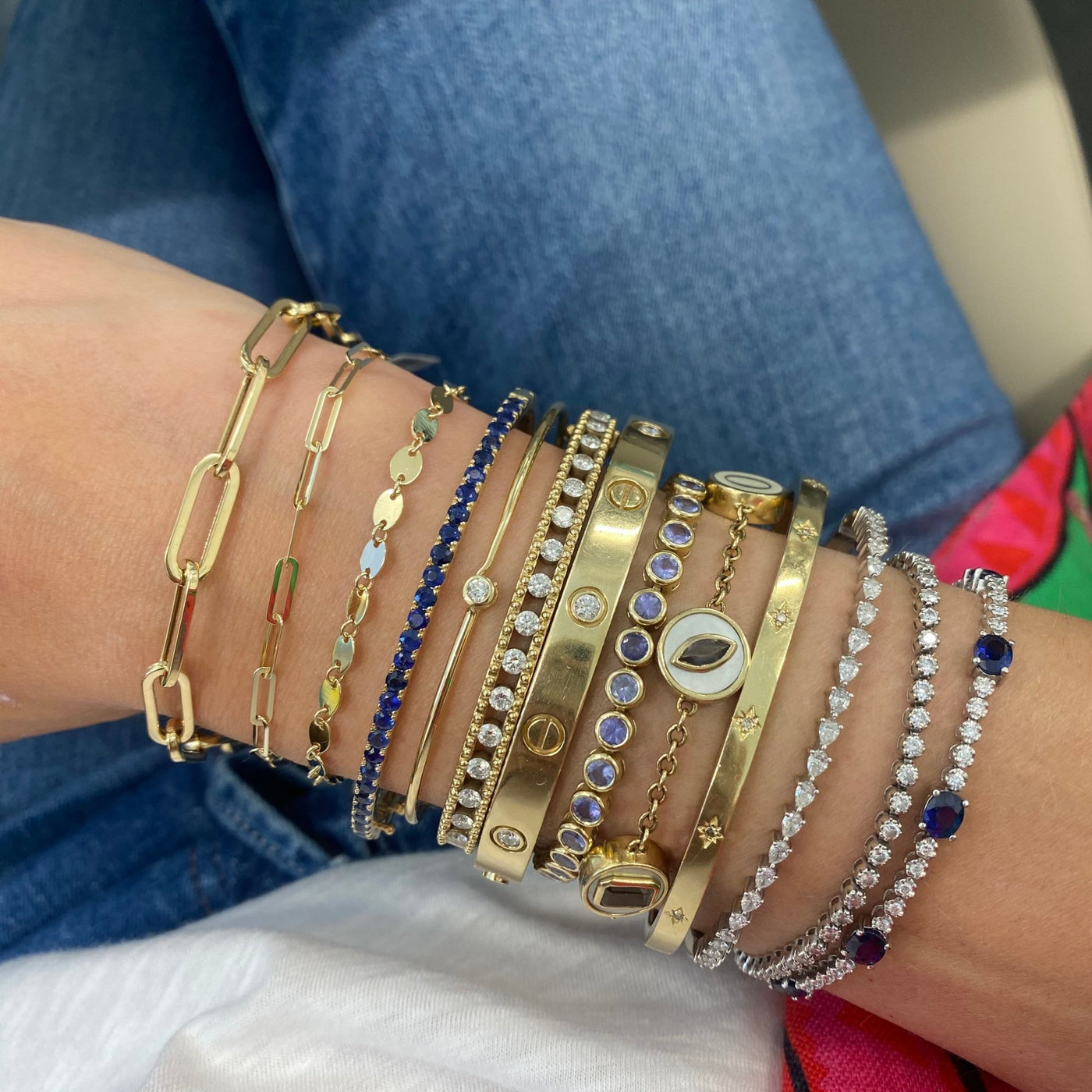 Gemstone Hinge Bangle - Lindsey Leigh Jewelry