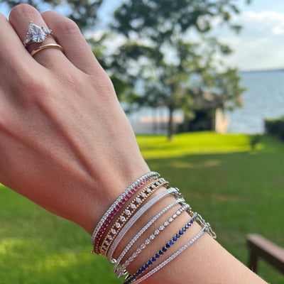 Gemstone Hinge Bangle - Lindsey Leigh Jewelry