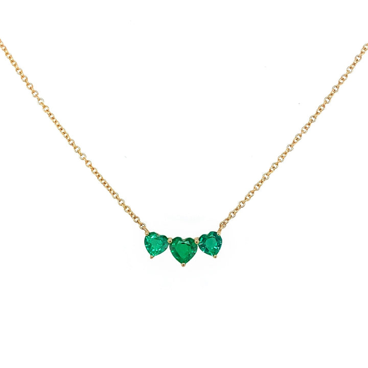 Gemstone Triple Heart Necklace - Lindsey Leigh Jewelry