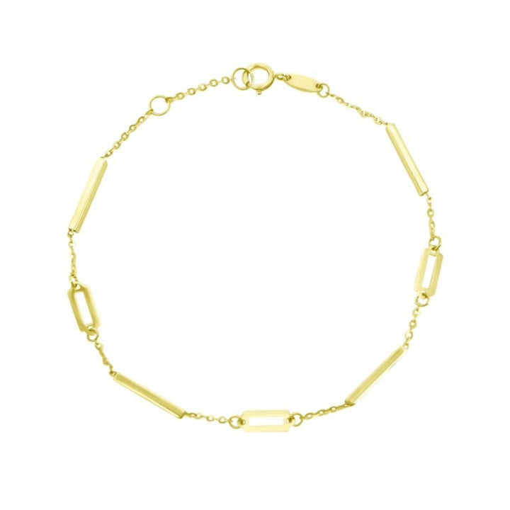 Gold Bar & Link Bracelet - Lindsey Leigh Jewelry
