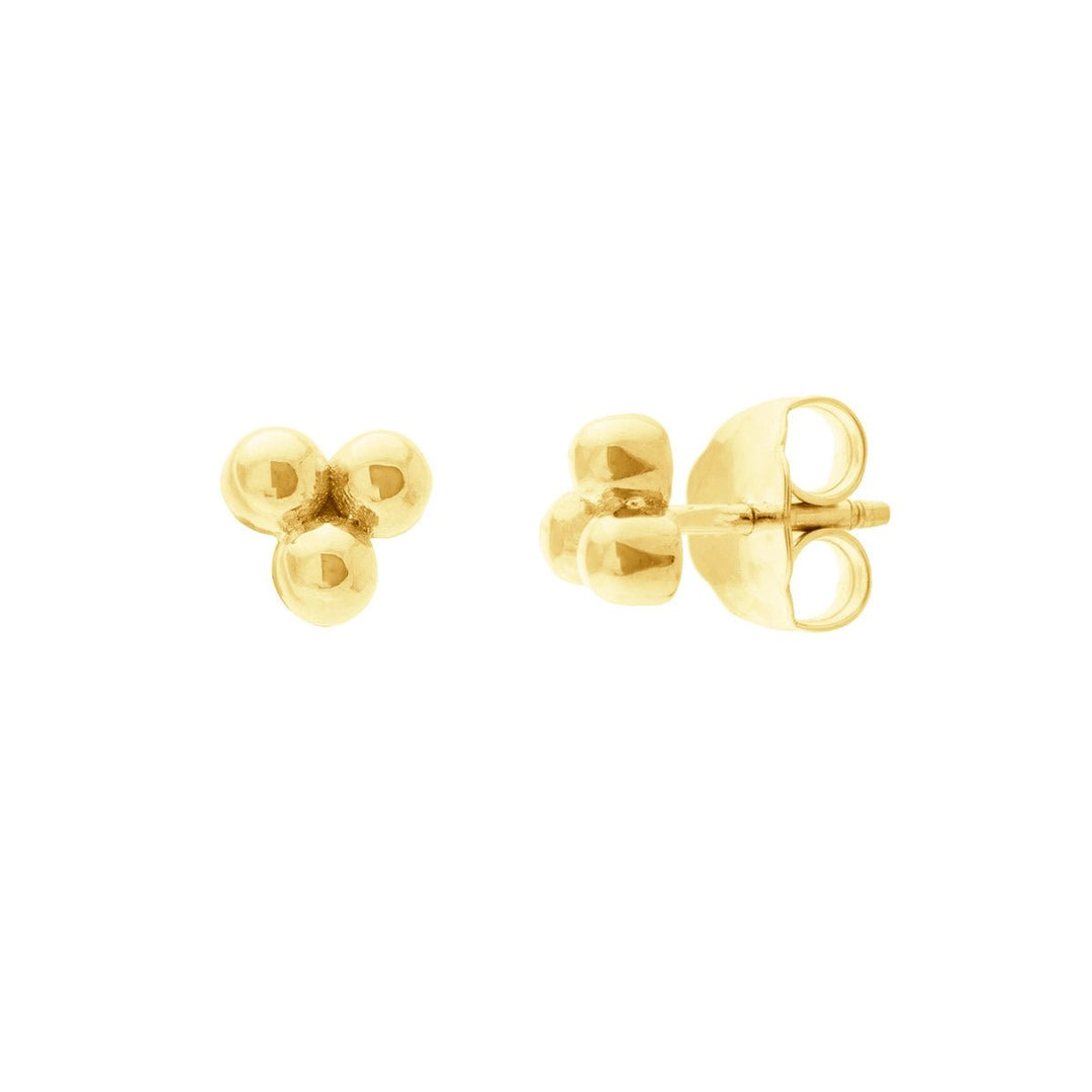 Gold Bead Trio Stud - Lindsey Leigh Jewelry
