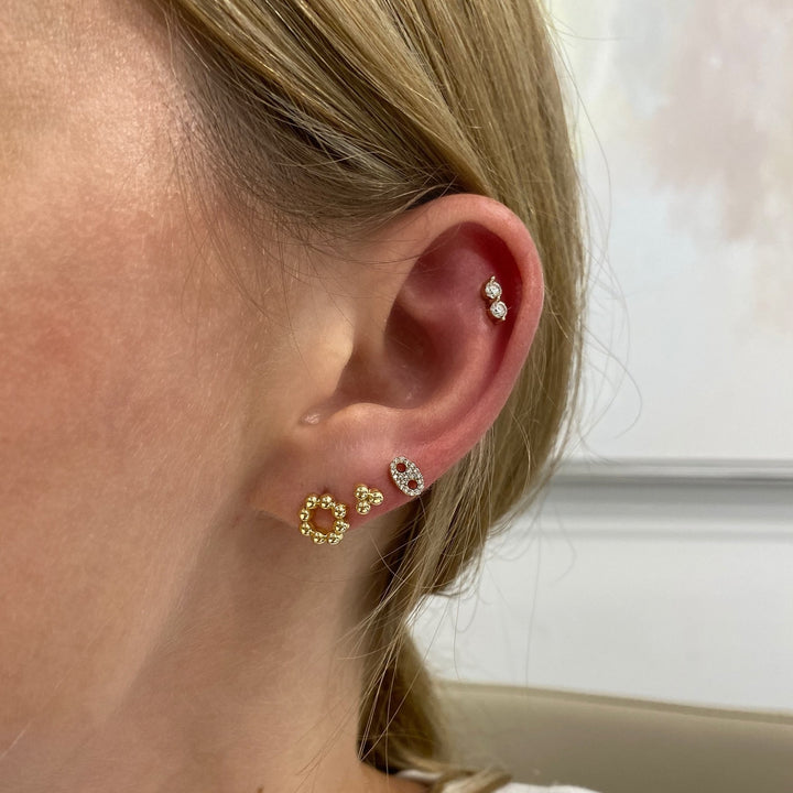 Gold Bead Trio Stud - Lindsey Leigh Jewelry