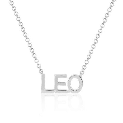 White gold personalized name on sale necklace