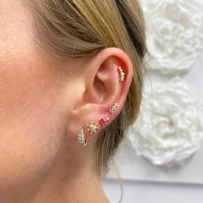 Gold & Diamond Heart Studs  Lindsey Leigh Jewelry.