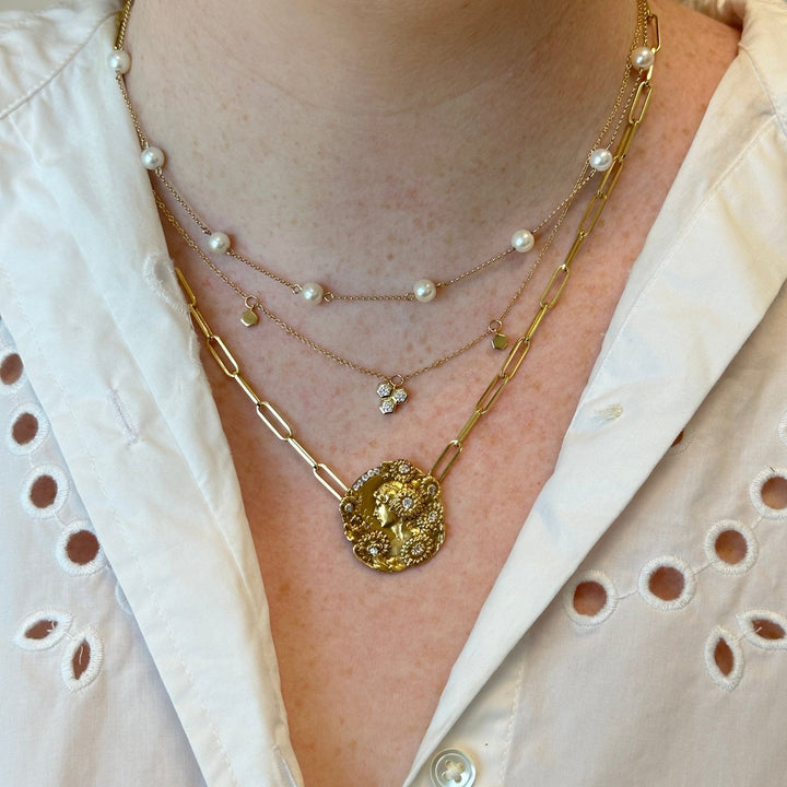 Gold & Diamond Hexagon Necklace - Lindsey Leigh Jewelry