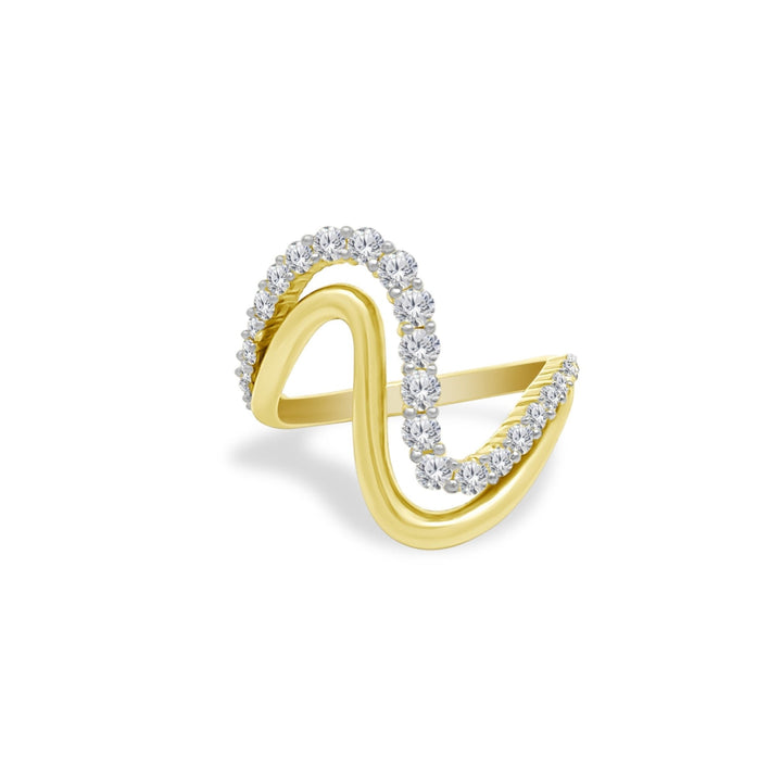 Gold & Diamond Wavy Ring - Lindsey Leigh Jewelry