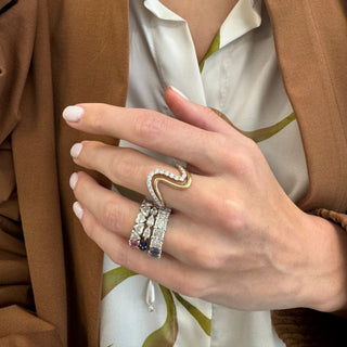 Gold & Diamond Wavy Ring  Lindsey Leigh Jewelry.
