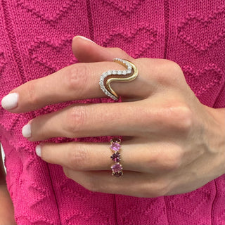 Gold & Diamond Wavy Ring  Lindsey Leigh Jewelry.
