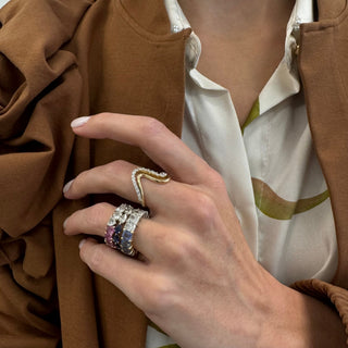 Gold & Diamond Wavy Ring  Lindsey Leigh Jewelry.
