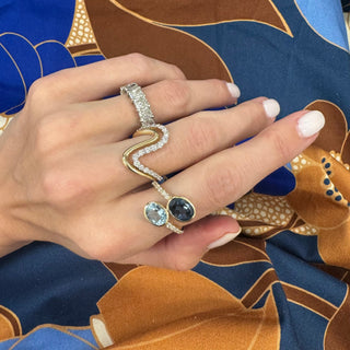 Gold & Diamond Wavy Ring  Lindsey Leigh Jewelry.
