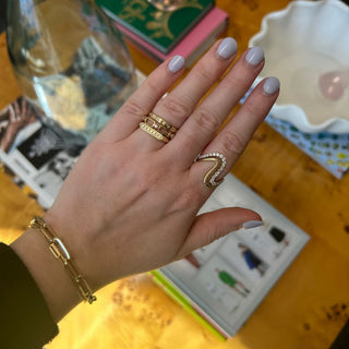Gold & Diamond Wavy Ring  Lindsey Leigh Jewelry.
