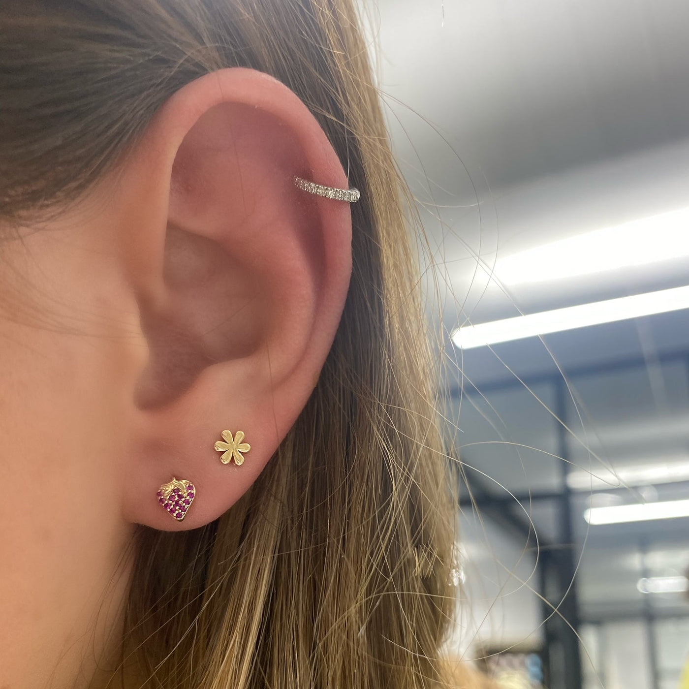 Gold Flower Stud - Lindsey Leigh Jewelry