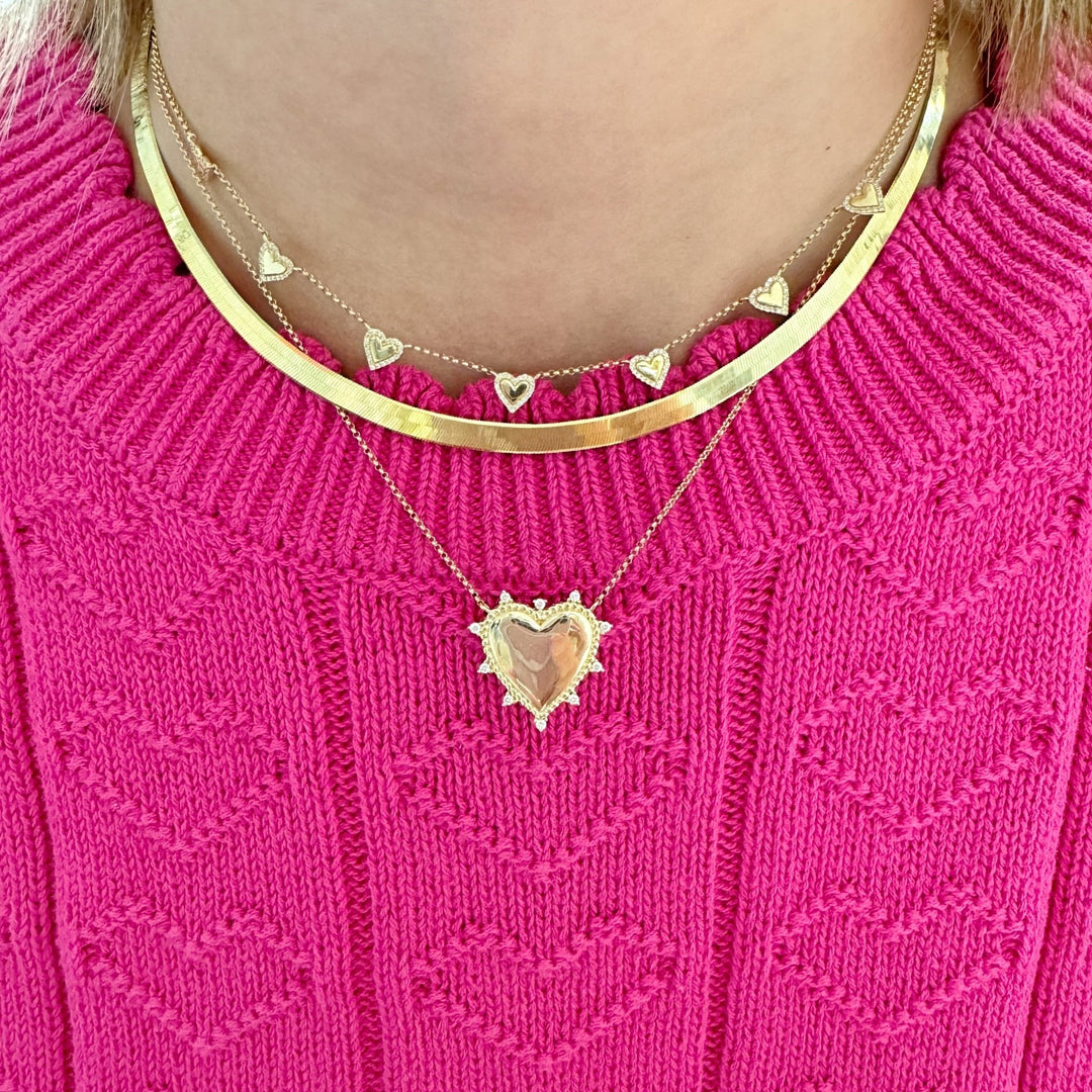 Gold Heart Necklace - Lindsey Leigh Jewelry
