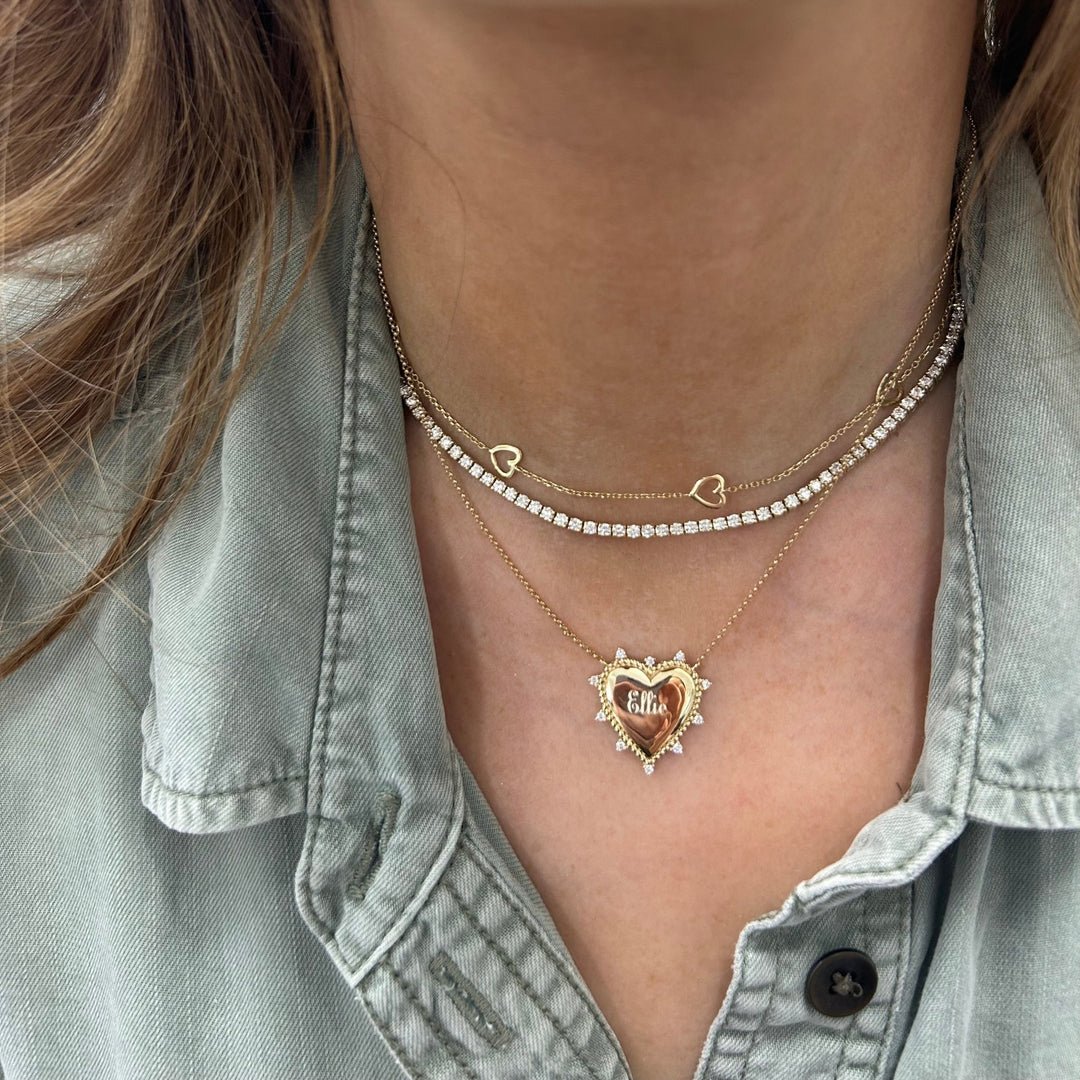 Gold Heart Necklace - Lindsey Leigh Jewelry